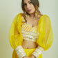 Lemon Yellow Crop Top and Skirt Set