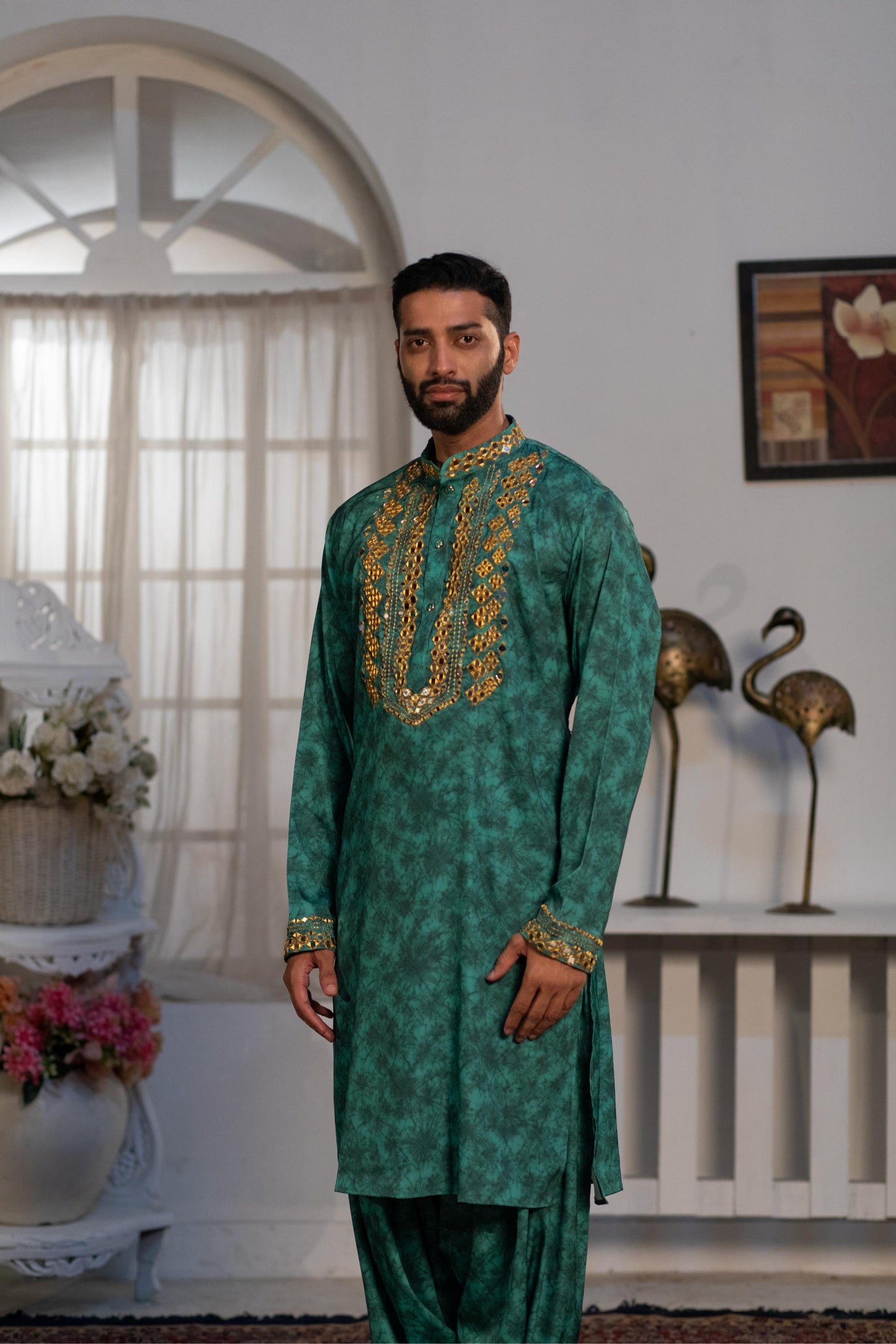 Myrtle Green Mirror Salwar Set