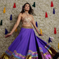 Purple Cotton Lehenga With Printed Dupatta