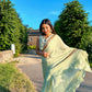 Ruffled Chiffon Saree and Exquisite Silk Blouse with Collar Embellishments