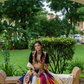 Multi-color Lehenga With Kutchi Blouse With Silk Dupatta