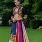 Multi-color Lehenga With Kutchi Blouse With Silk Dupatta