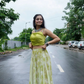 Green Printed Sequence lehenga And Drapped Blouse