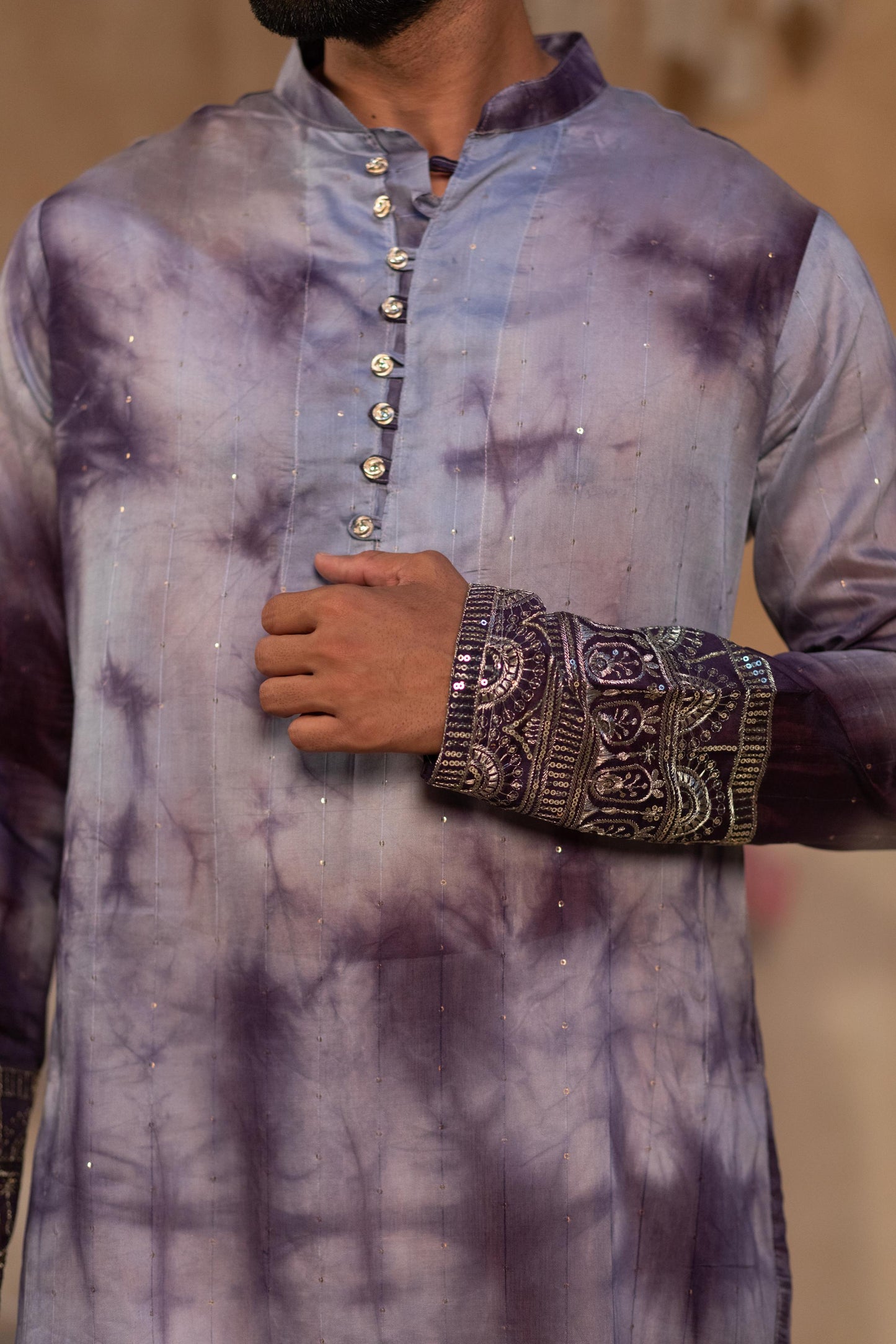 Purple Exquisite Embroidered Kurta