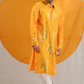 Luxe Granola Glass Mirror Raw Silk Kurta