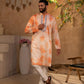 Dior Orange Border Kurta