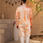 Dior Orange Border Kurta