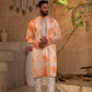 Dior Orange Border Kurta