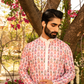 Vibrant Coral Pink Digital Print Kurta