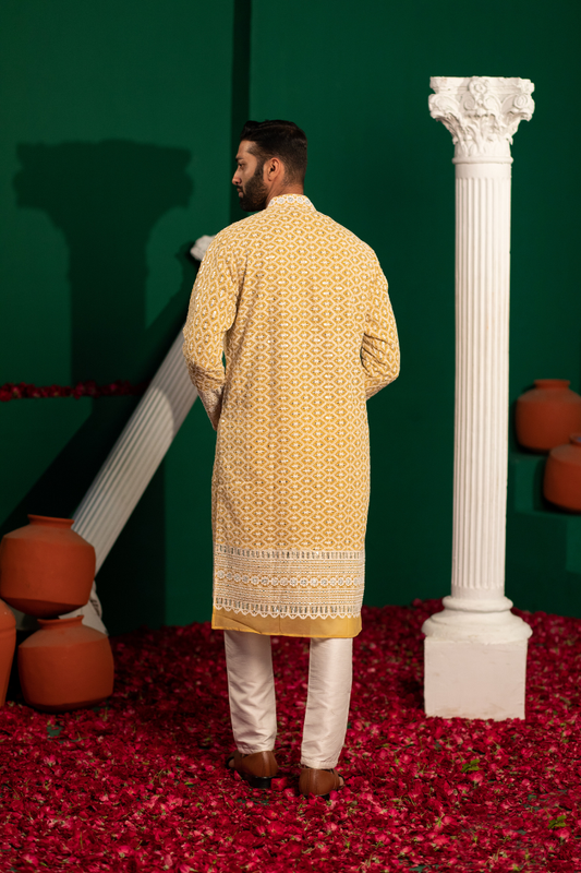 Yellow Forest Sequin Kurta