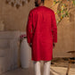 Red Gulal Cotton Silk Kurta