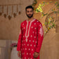 Red Gulal Cotton Silk Kurta