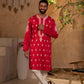 Red Gulal Cotton Silk Kurta