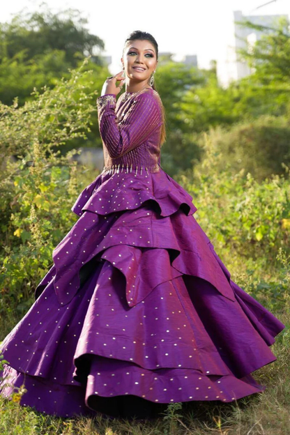 Purple Silk Gown