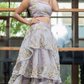 Onion Colour Organza Layers Lehenga With One Shoulder Blouse