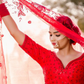 Red Net Sequence Embroidery Lehenga