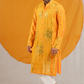 Luxe Granola Glass Mirror Raw Silk Kurta