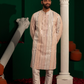 Frost Peach Sequin Mirror Kurta