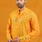 Luxe Granola Glass Mirror Raw Silk Kurta