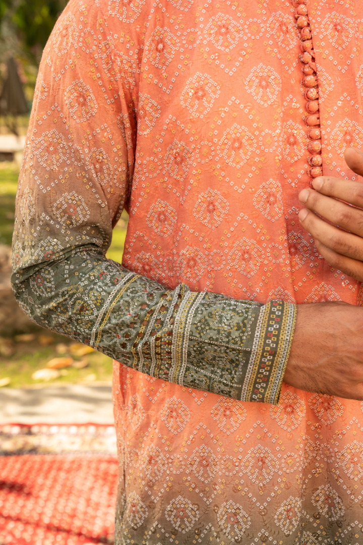 Elegant Pumpkin Shaded Kurta