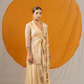 Beige Draping Palazzo Set with Organza Jacket and Dupatta