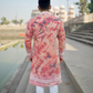 Anar - Orange Batik with White Embroidery Rayon Kurta