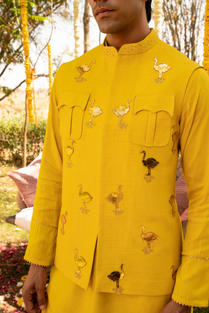 Radiant Golden Rod Bandi Kurta Set