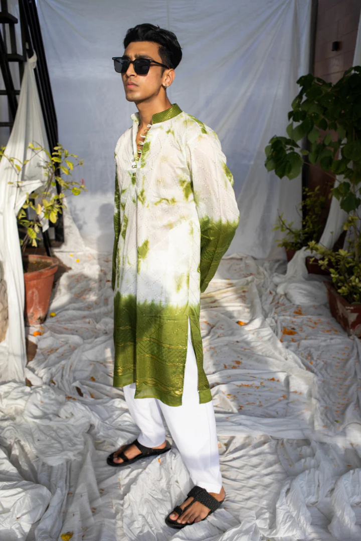 Stylish Green Batik Kurta