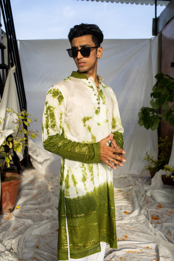 Stylish Green Batik Kurta