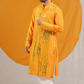 Luxe Granola Glass Mirror Raw Silk Kurta