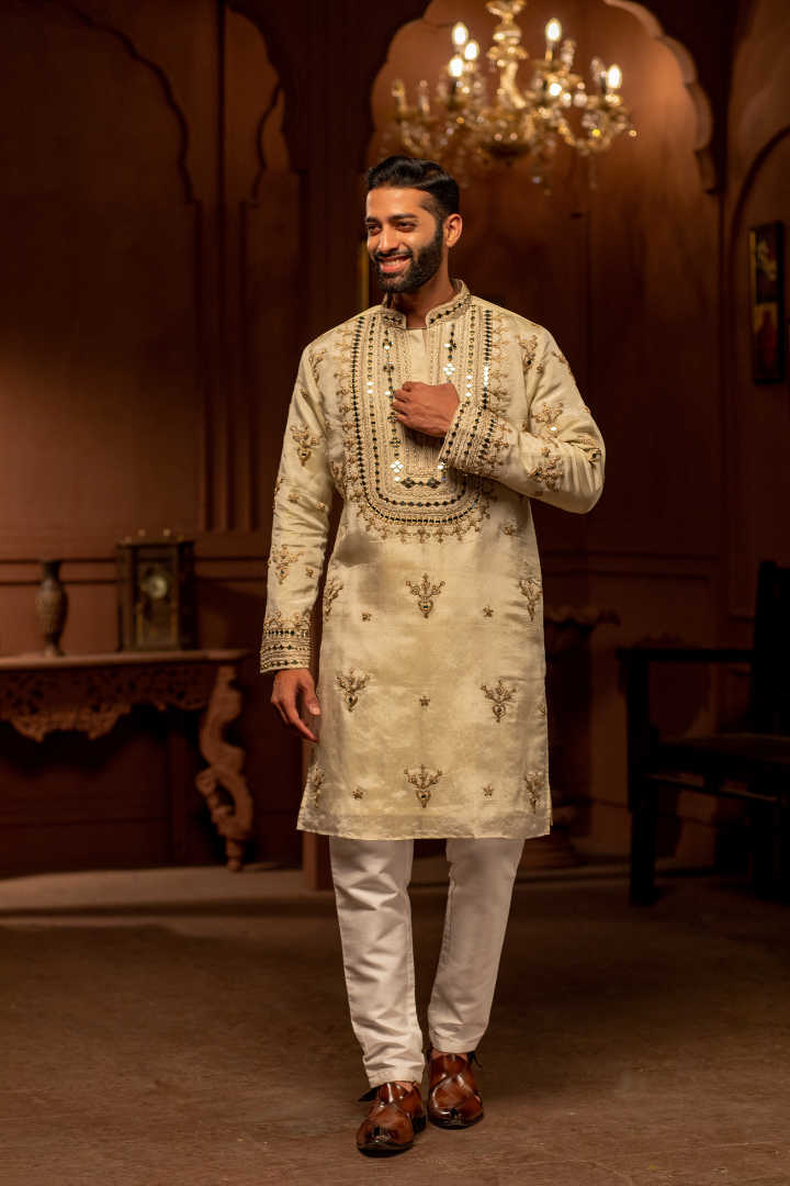 Bisque Shimmer Kurta