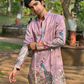 Rose Purple Kurta with Elegant Deer and Peacock Motifs