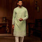 Chartreuse White Sequin Kurta