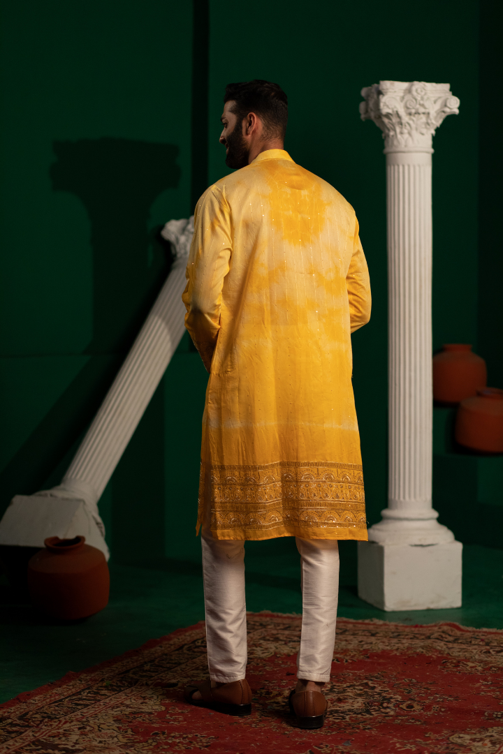 Yellow Handicraft Kurta