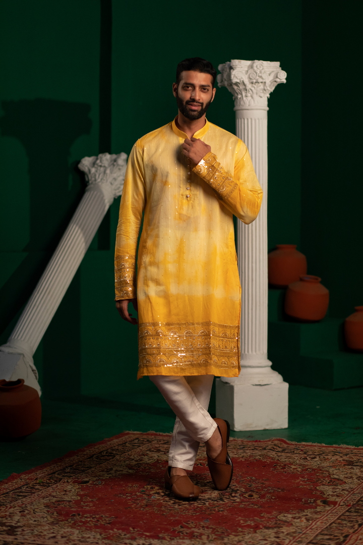 Yellow Handicraft Kurta