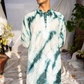 Rama Green Tie & Dye Batik Kurta with Mirror Checks