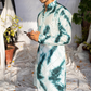 Rama Green Tie & Dye Batik Kurta with Mirror Checks