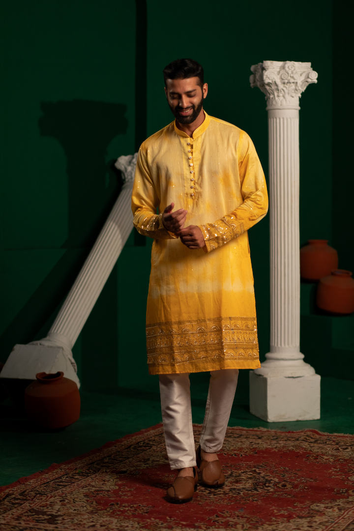 Yellow Handicraft Kurta