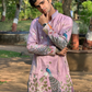 Rose Purple Kurta with Elegant Deer and Peacock Motifs