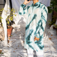 Rama Green Tie & Dye Batik Kurta with Mirror Checks