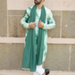 Haryali Chanderi Green Check Mirror Kurta