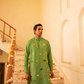 Opulent Avocado Green Crystal Mirror Kurta Set