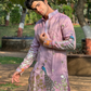 Rose Purple Kurta with Elegant Deer and Peacock Motifs