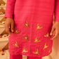 Delightful Strawberry Pink Crystal Mirror Kurta Set