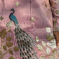 Rose Purple Kurta with Elegant Deer and Peacock Motifs