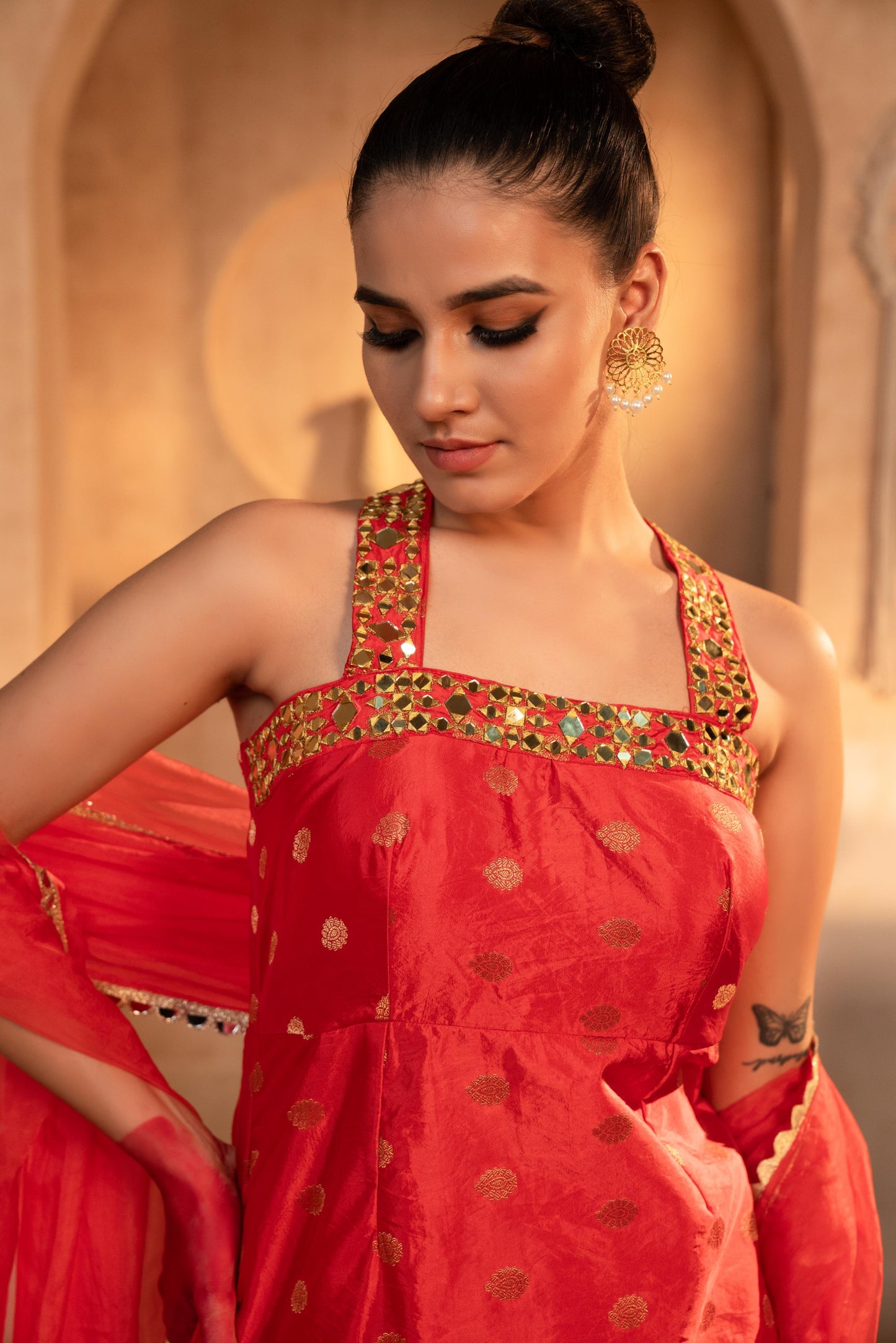 Tammanna - Cherry Red Petal Set