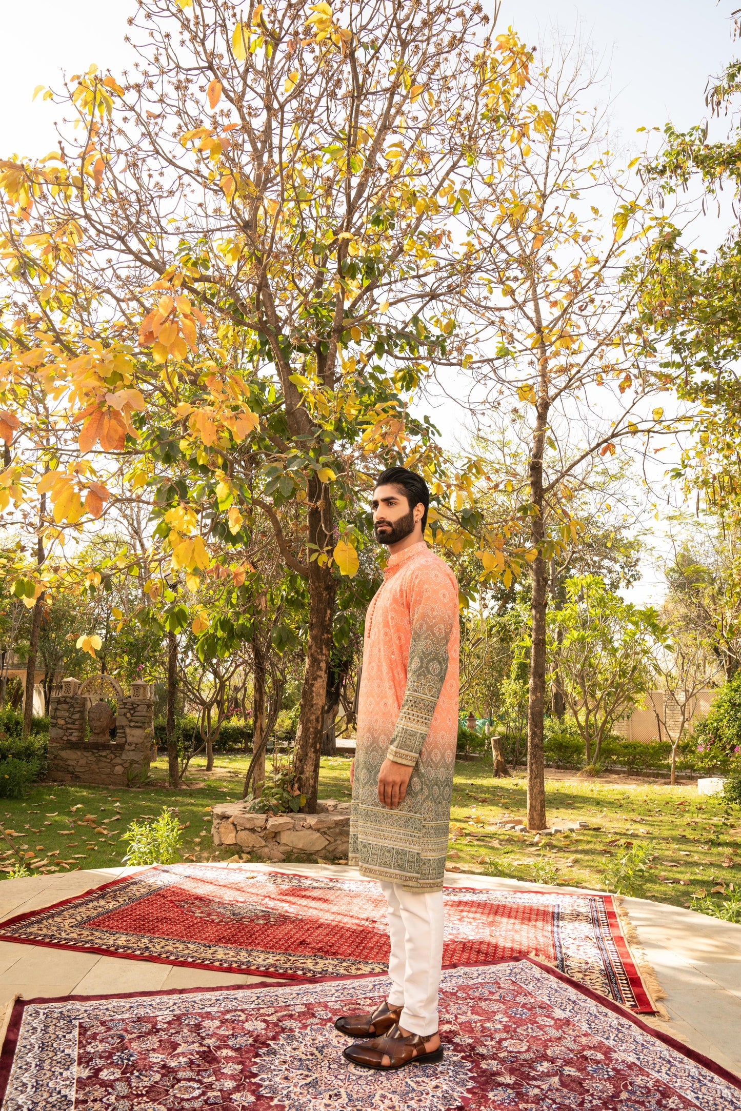 Elegant Pumpkin Shaded Kurta