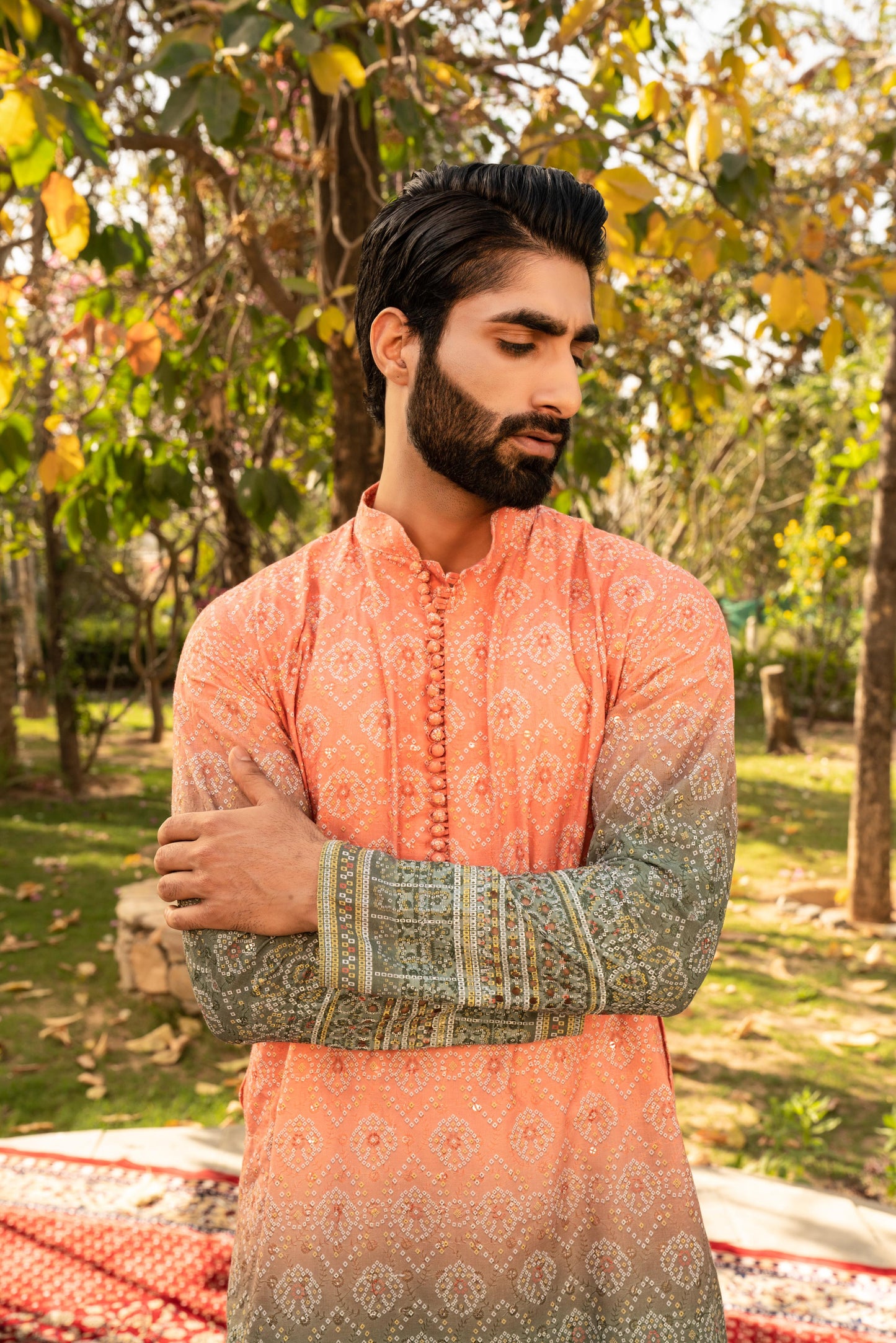 Elegant Pumpkin Shaded Kurta