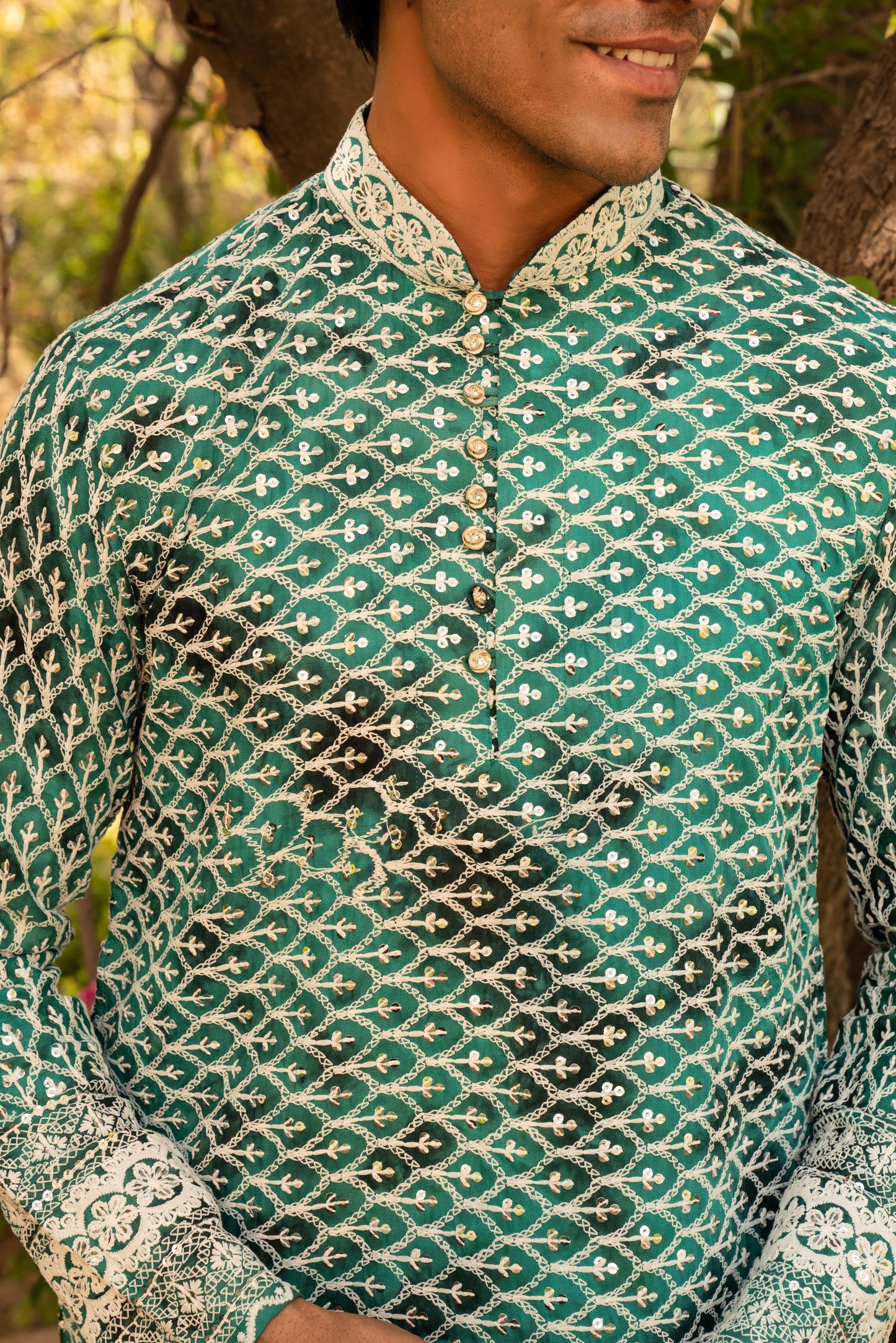 Refreshing Mint Shibori Kurta