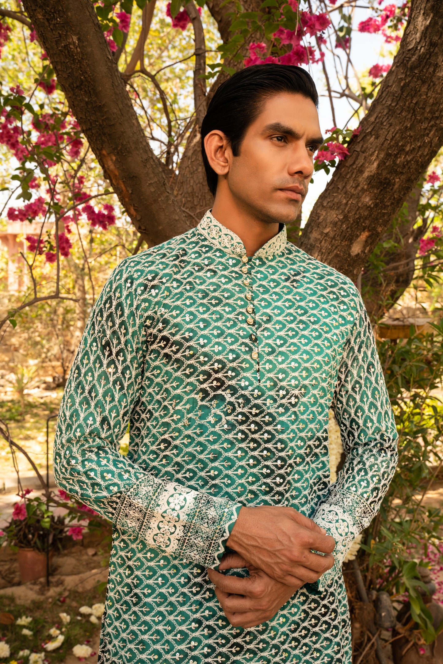 Refreshing Mint Shibori Kurta